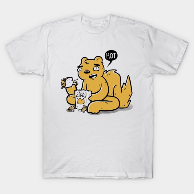 Hot Taco Squirrel T-Shirt by Kill Taupe